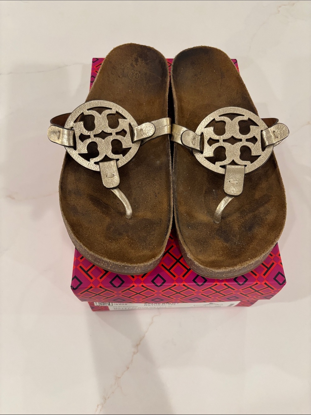 Tory Burch Metallic Silver Miller Thong Sandals